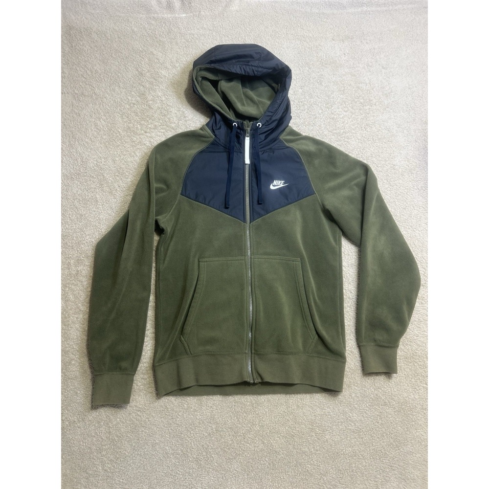 Nike Men's Sportswear Club Full Zip Hoodie‎ Olive Black Size Small 929114 395